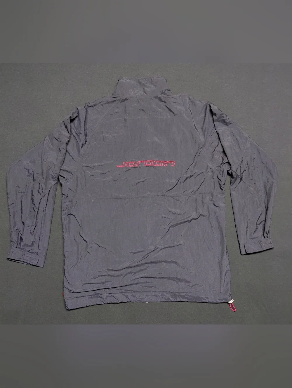 Vintage Air Jordan Nike Black Windbreaker Zip Up Jacket Track Men's Sz XXL - Picture 2 of 13